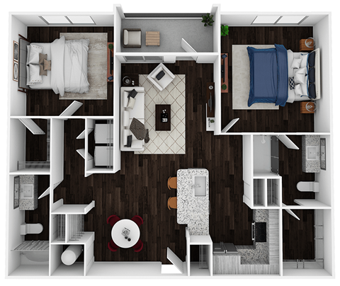 B1 - 1105sf Floor Plan at Artesia Big Creek, Alpharetta, GA